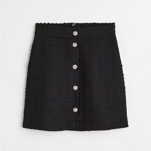 H&M Tweed embellished mini skirt size two